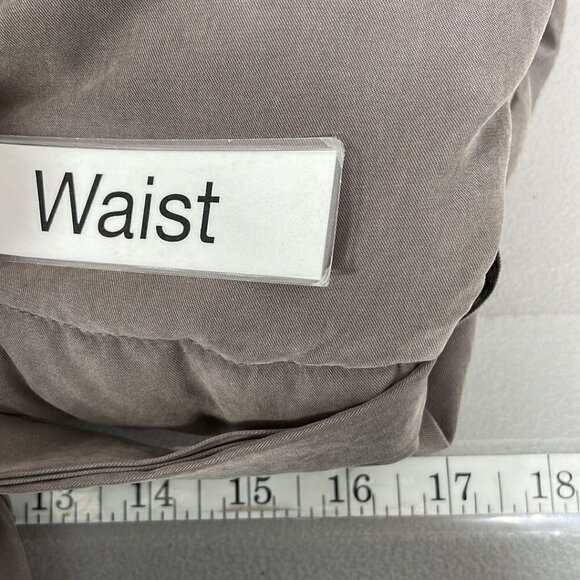 ICHI Puffer Trench Coat Square Tie Brown Size Medium M - Picture 13 of 16